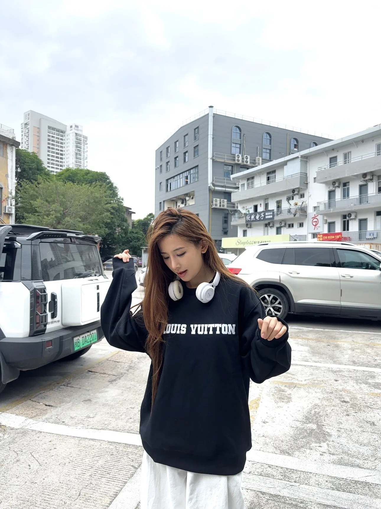 Louis Vuitton/Louis Vuitton 25Fw cuff 1878 round neck sweatshirt